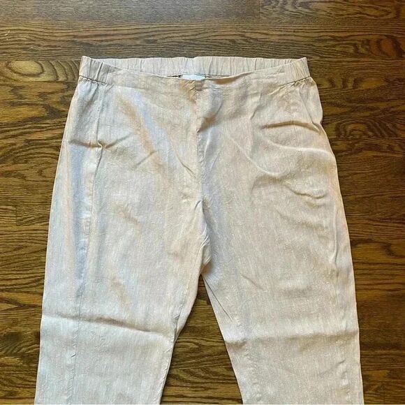 J. Jill ankle pants linen stretch medium tall beige pull on - Picture 2 of 12